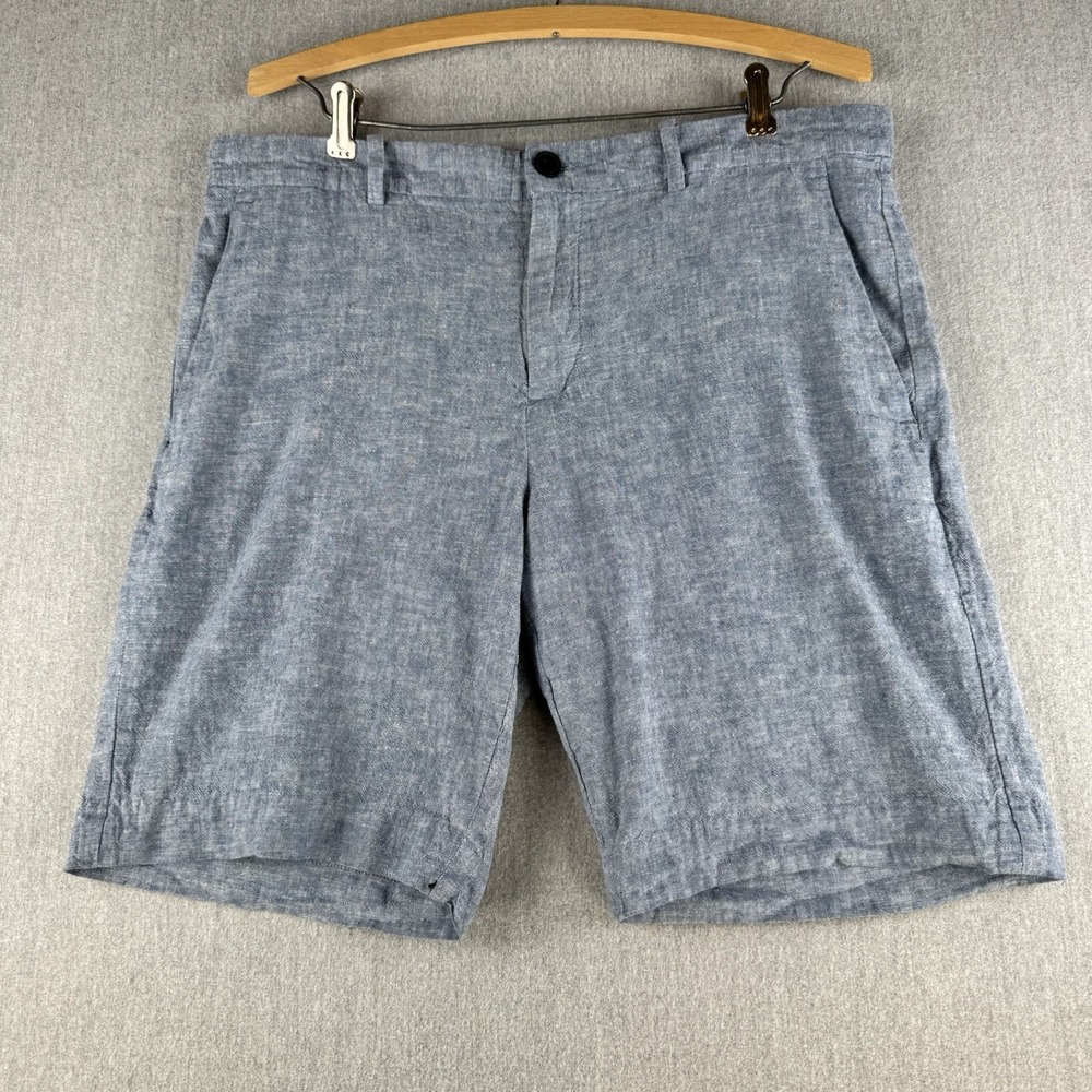 Perry Ellis Men's Light Blue Flat Front Shorts